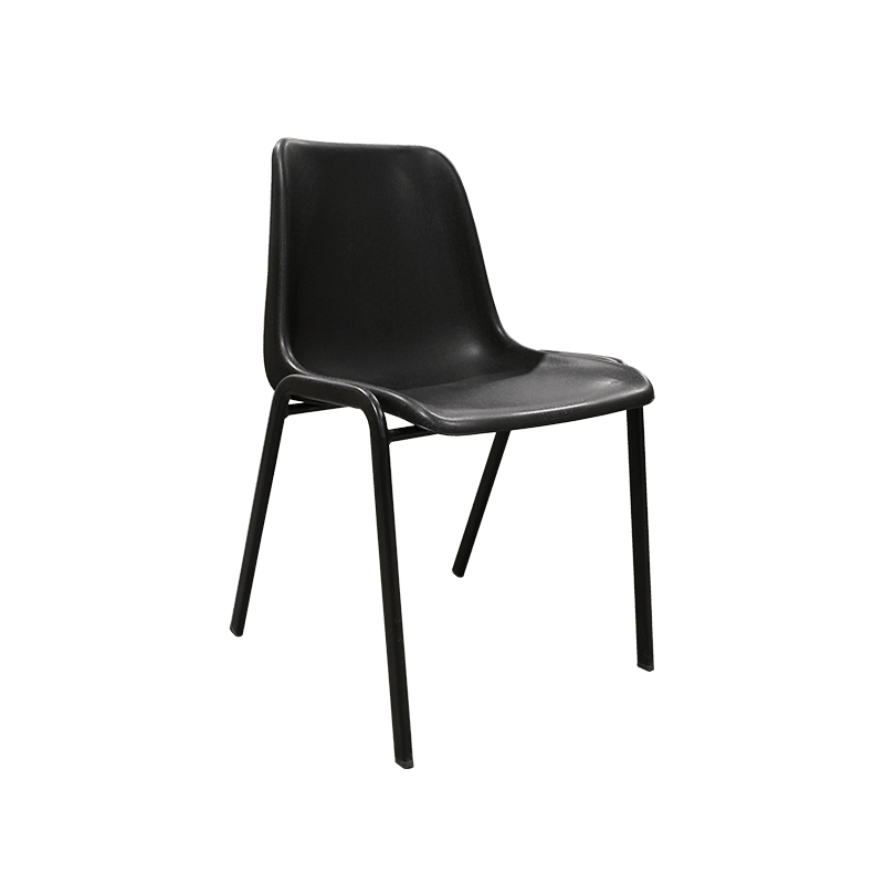 Chaise à coque en plastique noir