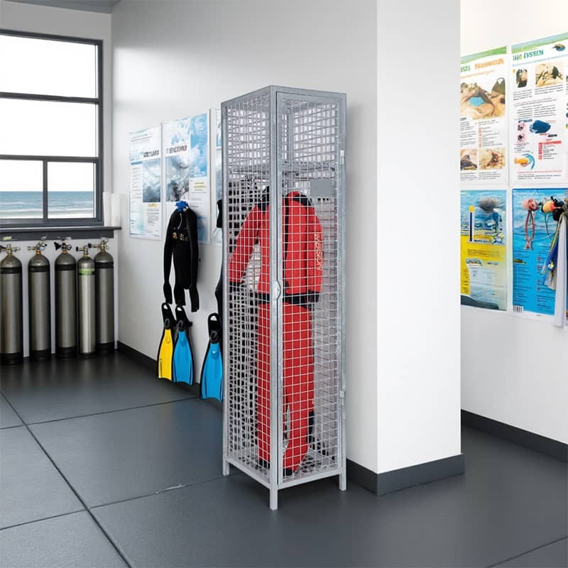 Vestiaire grillagée akaze centre nautique