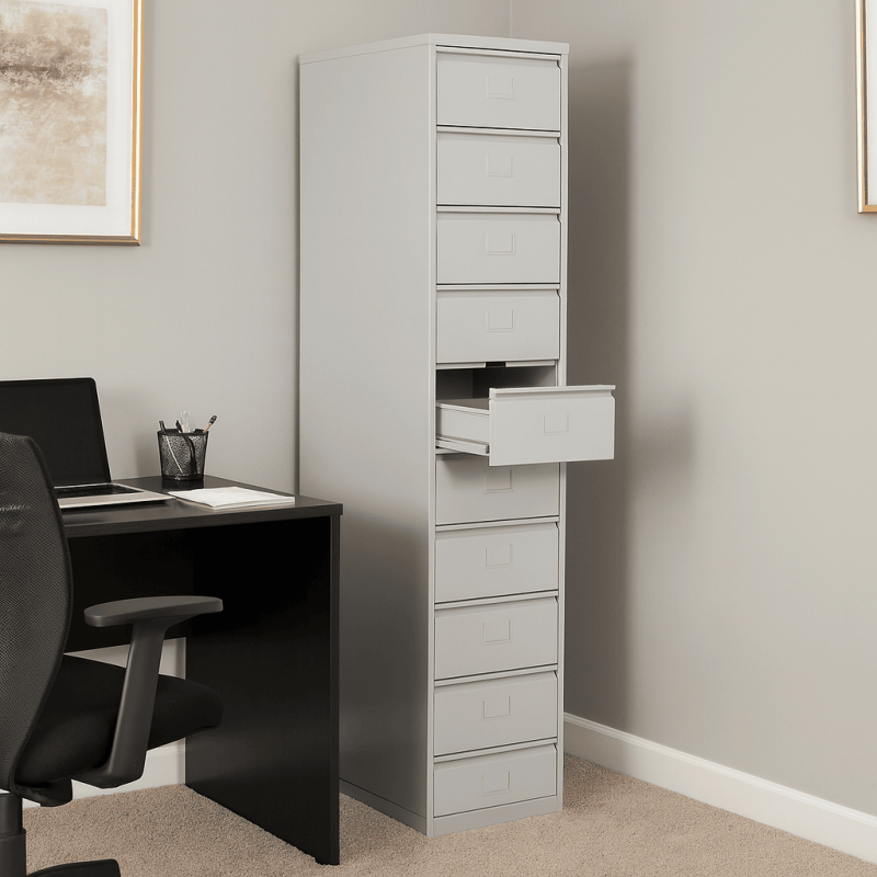 Metal cabinet with flaps