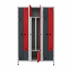 Portes RAL 7016 + RAL 3000 — Corps RAL 7035